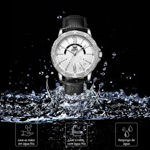 Relógio Masculino Com Pulseira De Couro E Quartzo 6037