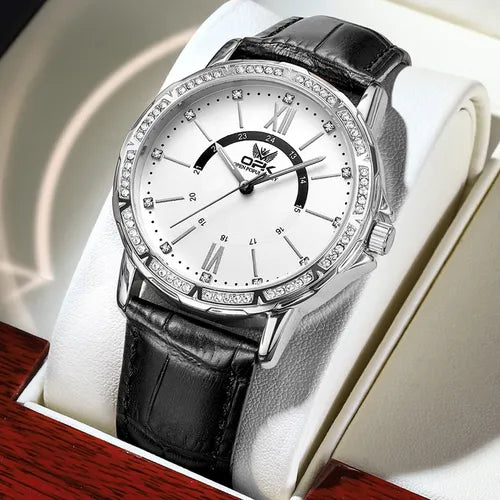 Relógio Masculino Com Pulseira De Couro E Quartzo 6037
