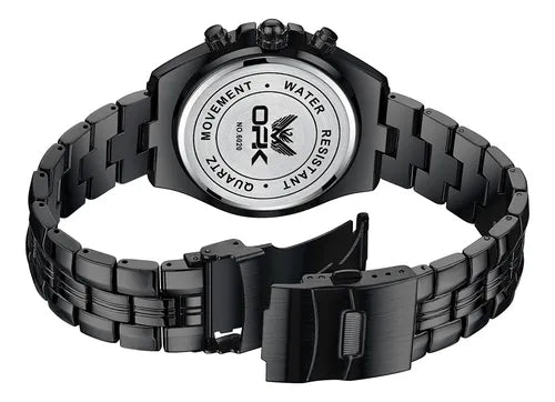 Opk Relógio Masculino Preto Original Em Aço Inoxidável 6020