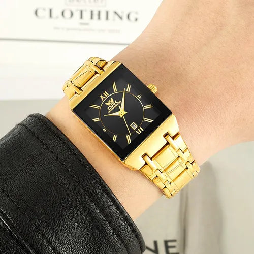 Relógio Masculino Dourado Original De Pulso Quartzo 8156