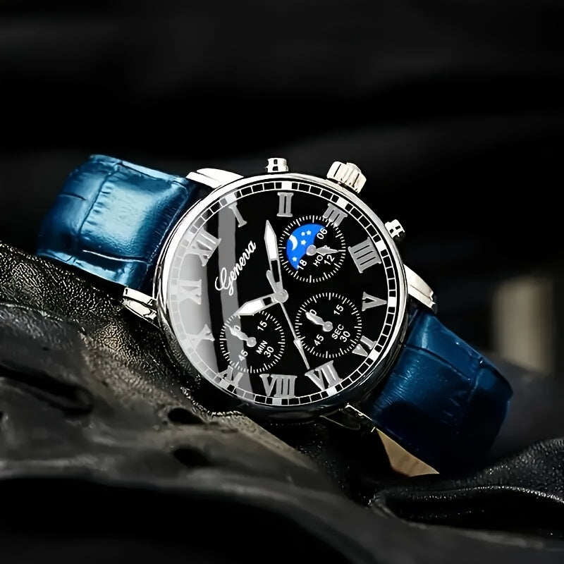 Relógio de Quartzo Masculino Luxuoso Geneva