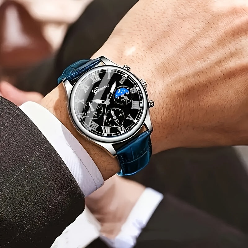 Relógio de Quartzo Masculino Luxuoso Geneva