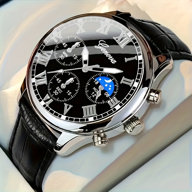 Relógio de Quartzo Masculino Luxuoso Geneva
