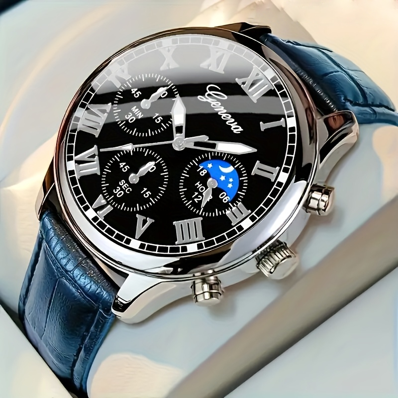 Relógio de Quartzo Masculino Luxuoso Geneva